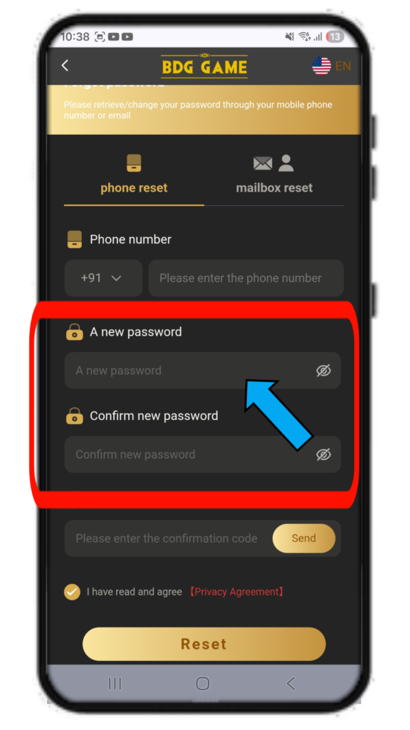 Forgot bdg game password