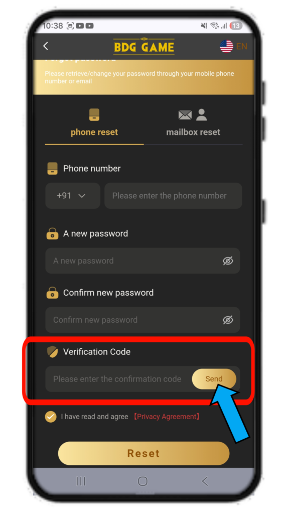 Forgot bdg game password